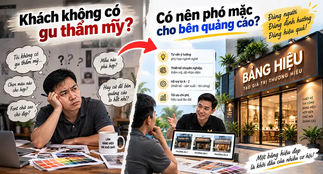 Khách không có gu thẩm mỹ? Có nên phó mặc cho bên quảng cáo?
