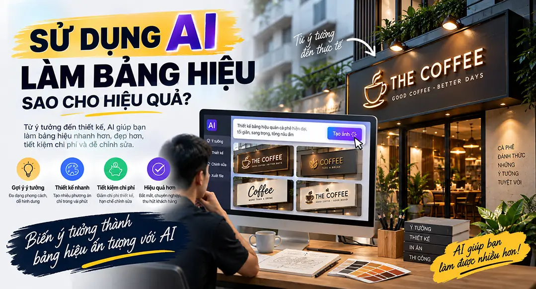 Sử dụng AI làm bảng hiệu sao cho hiệu quả?